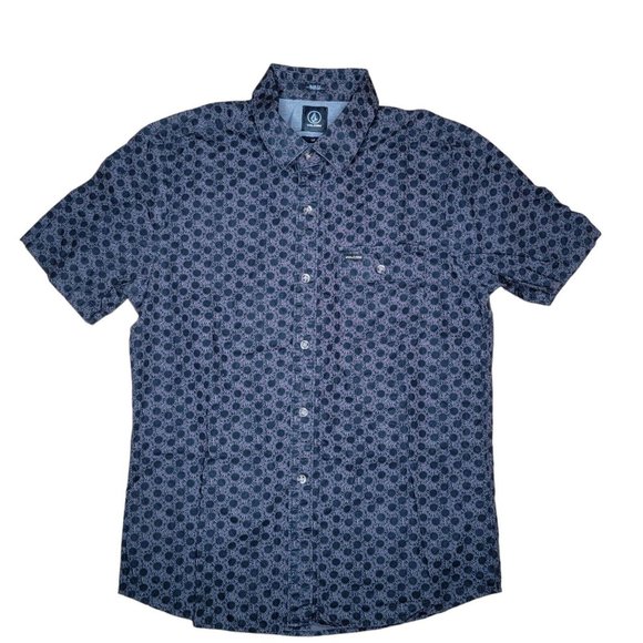 Volcom Boys Youths Casual Button-Down Shirt Black Short Sleeve Size.S/P - Picture 1 of 4